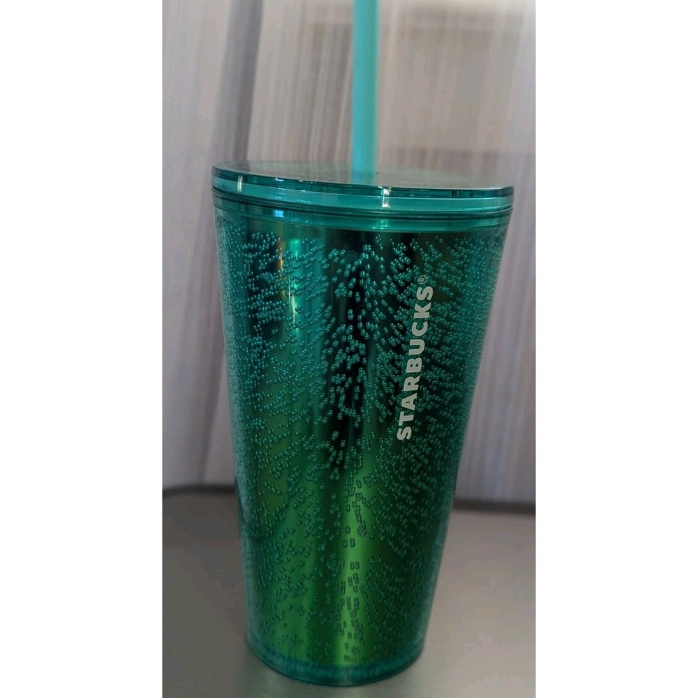 Starbucks‎ New 2021 Tumbler Cold Cup 16oz Green Bubbles Pattern